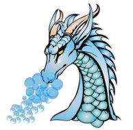 Dragon with smoke bubbles